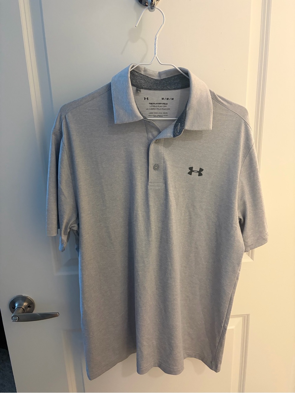 Under Armour Men’s Heather Gray Polo with Logo